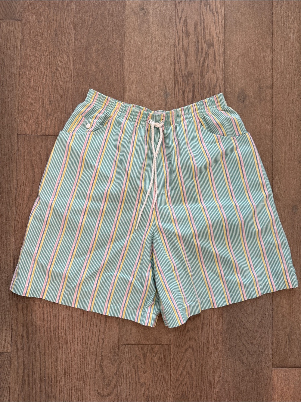 Koret Multicolor Striped Pastel Drawstring Women’s Ribbed Pastel Shorts Summer
